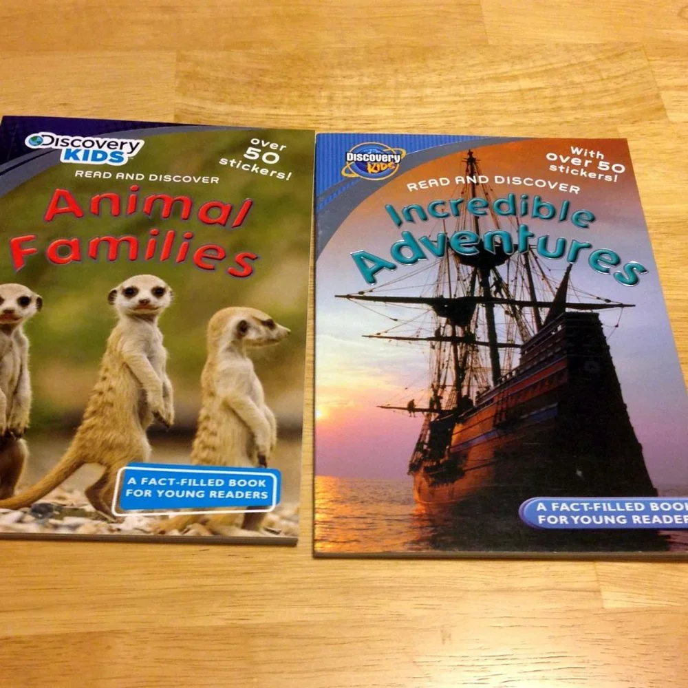 Discovery Kids Educational Booklets, Dinos, sharks, animals, adventures